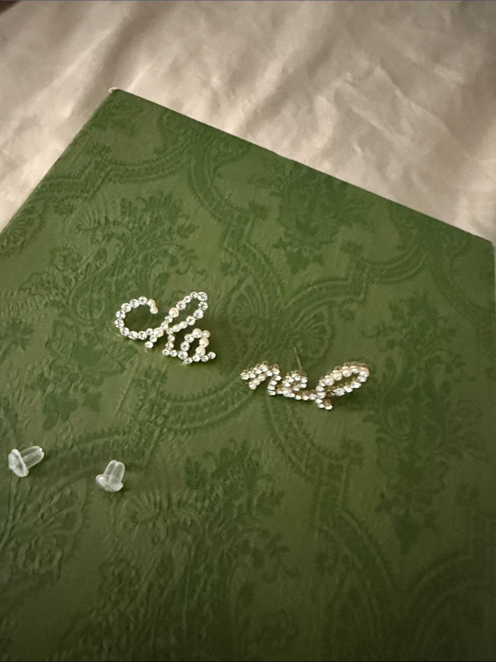 Crystal Chanel Pin Earring